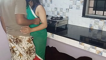 Indian housewife gets porked on kitchen stand in the AM while family gobbles breakfast