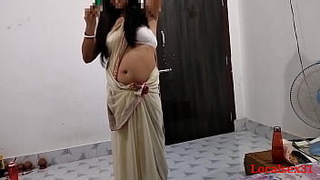 A milky sari-clad Mom performs a voluptuous fellatio and engages in spunky bang-out (Video by LocalSex31)