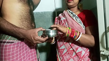 Desi couple's individual moment in the shower with lube rubdown and door bang-out