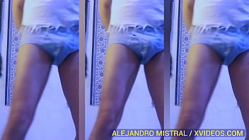 Faggot Latino Alejandro Mistral's fetish for priests in blue undergarments