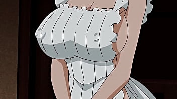 Japanese maid with hefty breasts gives a inhale off and gets porked by her chief in a super-steamy anime porno flick