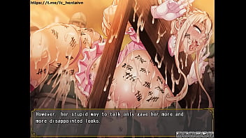 The humiliating overcome of a goddess knight in a Manga porn game