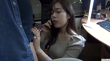 Asian wifey indulges in oral job while talking to her husband on the phone